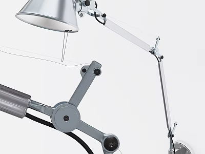 Modern Silver Adjustable Arm Wall Lamp For Stylish Home Lighting Decor 3d model