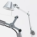Modern Silver Adjustable Arm Wall Lamp For Stylish Home Lighting Decor 3d model