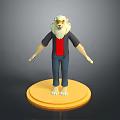 Game Movie Anthropomorphic Lion Character Wearing Black Jacket Red Shirt Blue Jeans On Yellow Base
