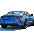 Blue BMW Two Door Sports Car With Sleek Design And Alloy Wheels