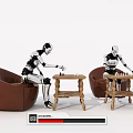 modern robot artificial intelligence 3d model