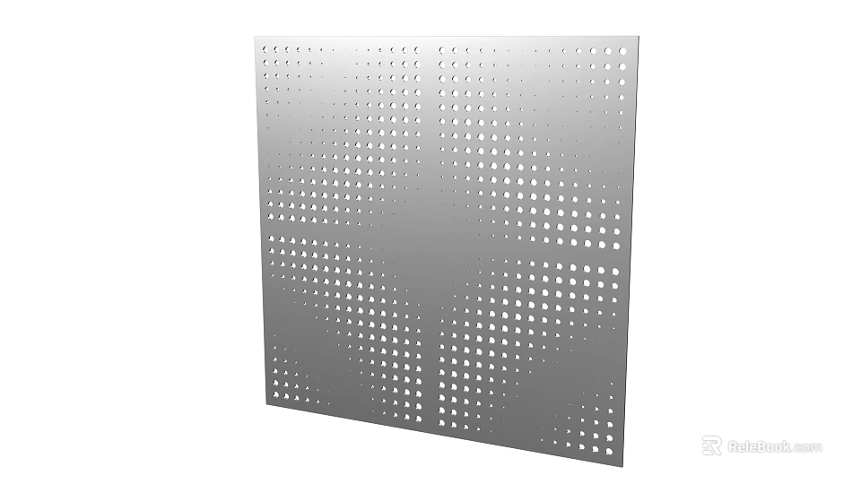 Square Perforated Metal Sheet With Uniform Small Hole Pattern Design 3d model 