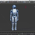 Detailed Silver Metallic Humanoid Robot Figure for Game and Movie Character