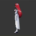 Game And Movie Character With Long Red Hair White Outfit Cloak And Arms Outstretched
