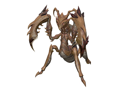 Fantasy Creature Character With Leathery Wings Sharp Claws And Spiked Appendages 3d model