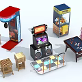 Sports Entertainment Equipment Game Table Chess Doll Machine Dancing Machine Boxing Game Machine Bar Entertainment Playground Equipment Desktop Game 3d model