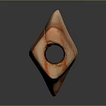 Unique Petrified Wood Craft With Natural Orange Red Patterns And Central Hole Design