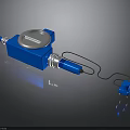 Blue Industrial Measuring Instrument With Dial Gauge Cable And Connector