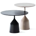 Two Modern Coffee Tables In Copper Black With Round Top And Bell Shaped Base