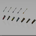 Colorful Decorative Arrows and Quivers with Unique Designs for Weapon Collection