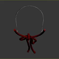 Red Rope With Metal Loop And Decorative Knot For Hanging Purposes