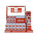 Commercial Display Equipment Red Multi layer Shelf for Bottled Water Retail 3d model