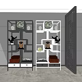 Modern Stylish Multi Layer Storage Display Shelves With Decorative Items