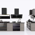 Modern Kitchen Appliances Featuring Range Hoods Stoves Ovens And Cabinet Countertops
