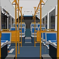 Blue Modern Bus Exterior Design Featuring Black Windows And Doors