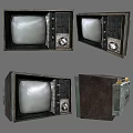 Vintage Old Fashioned Television Set Displayed From Multiple Angles With Retro Design 3d model