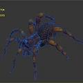 Orange Spider with Large Body and Jointed Legs on Gray Background
