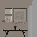The combination of the decorative painting of the silent wind is the dry branch of the texture painting of the abstract painting. 3d model
