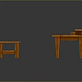Wooden Furniture Set With Simple Design Tables And Benches For Home Living Space