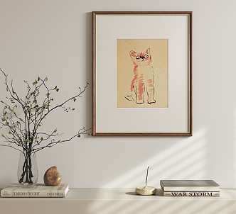 Middle Ancient Animal Hanging Painting 3d model