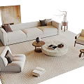 Mid-ancient style sofa coffee table combination 3d model