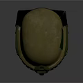 Yellow Helmet With Green Straps Displayed On Black Mannequin Head