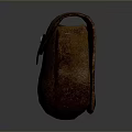 Vintage Brown Leather Pouch With Metal Clasp For Daily Small Items Storage