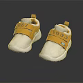 White And Yellow Baby Shoes With Mesh Upper Velcro Straps And 100% Logo