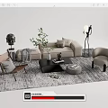 The Poliform sofa tea table combination 3d model