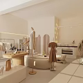 Elegant Modern Clothing Store Interior With Mannequins Clothes Racks Display Tables And Shoes