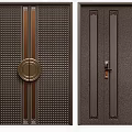 Modern Hinged Doors With Glass Inserts Metal Handles And Stylish Panel Designs 3d model