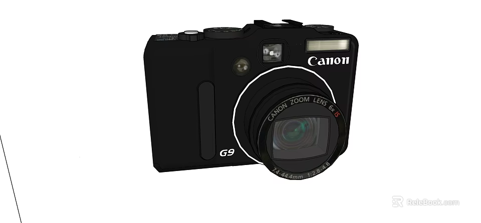 Canon G9 Digital Camera With Zoom Lens And Compact Black Design 3d model 