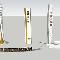 Modern Traffic Signs With Sleek Design Various Shapes And White Gold Finish For Road Guidance