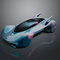 Futuristic Concept Car With Sleek Aerodynamic Design Transparent Roof And Unique Wheels