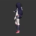 Two Anime Female Characters With Purple Hair In Sporty Outfits And Pink Sneakers