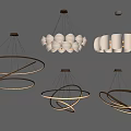 Modern Metal Chandeliers With Ring Spherical Cluster Curved Panel And Soft Illumination Designs