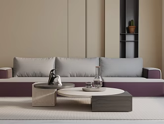 Modern three-seat sofa 3d model