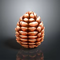 Copper Colored Pinecone A Natural Botanical Element With Intricate Texture On Dark Background