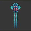 Vibrant Blue Octopus Tentacles With Pink And Purple 3D Model Design