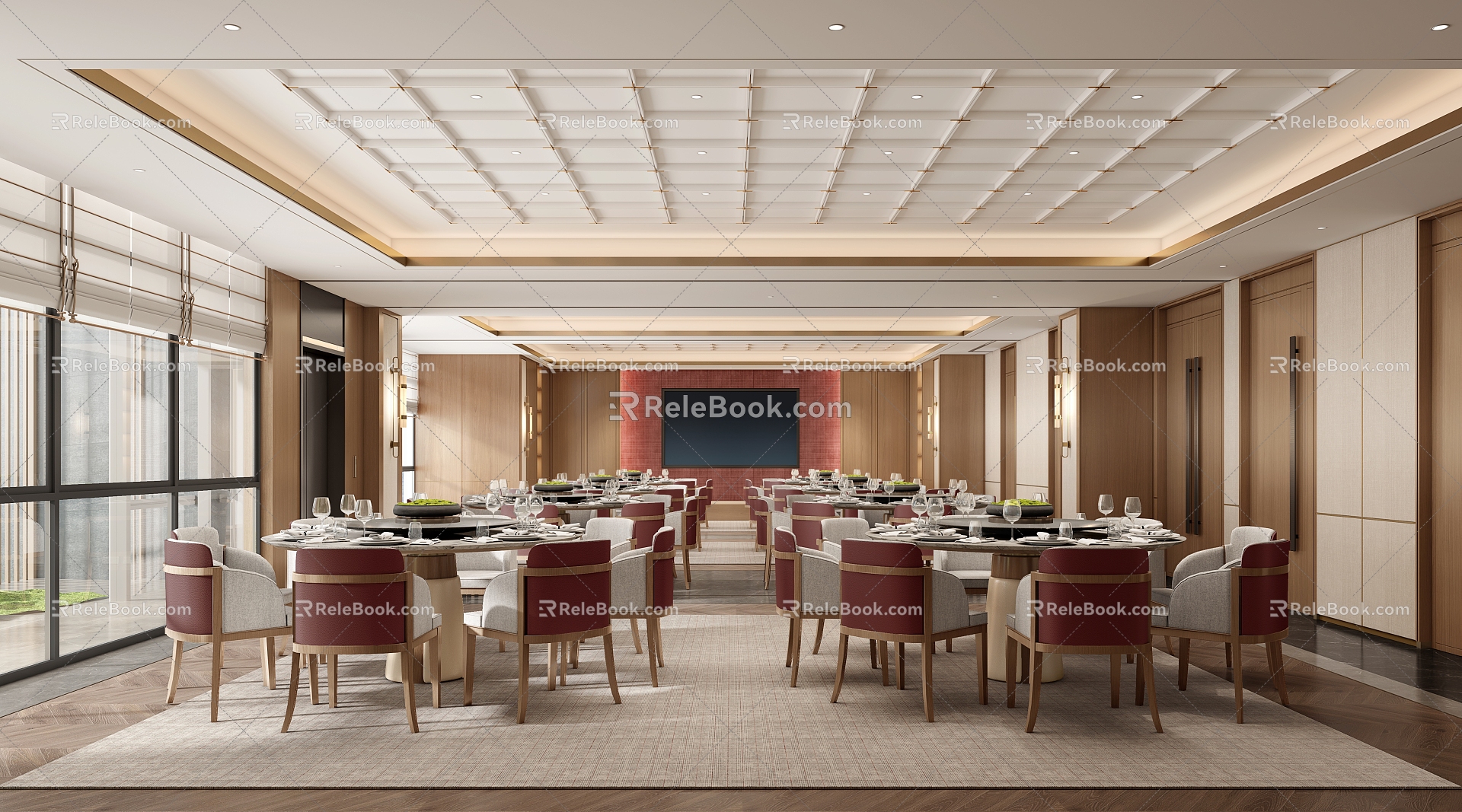 Modern Ballroom Hotel Ballroom Restaurant Room Club Room 3d model