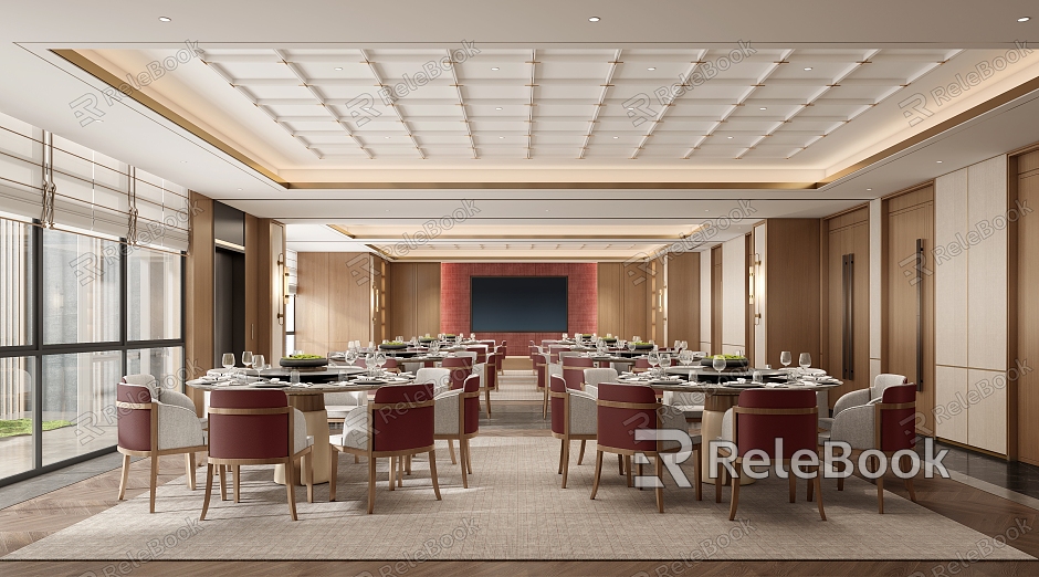 Modern Ballroom Hotel Ballroom Restaurant Room Club Room model