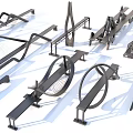 Various Architectural Bridge Structure Models With Different Design Types And Engineering Details