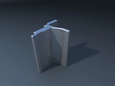 Silver Metal Public Facility Structure With Vertical Panels And Connecting Design 3d model