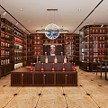 New Chinese-style Tobacco Hotel Wine Display Cabinet Cashier Container Wine Rack Wine Cabinet Wine Tasting Table Reception Desk Firm 3d model