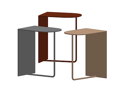Modern Minimalist Side Tables In Various Colors For Stylish Living Room Setup 3d model