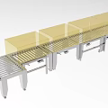 Industrial Equipment Roller Conveyor With Transparent Protective Covers And Metal Frame