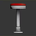 Unique Red Seat Stool With Shiny Metal Base And Modern Design