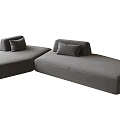 Grey L Shaped Sectional Sofa With Soft Cushions And Modern Design 3d model