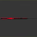 Red Weapon Sword With Long Blade And Modern Black Blue Design Details