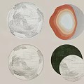 Circular Wall Decor Pieces with Various Textures Colors and Layered Designs for Modern Interior